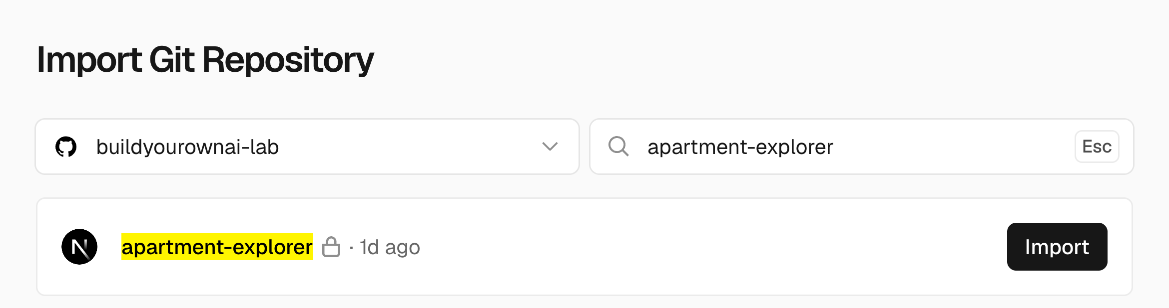 Vercel에서 apartment-explorer 가져오기